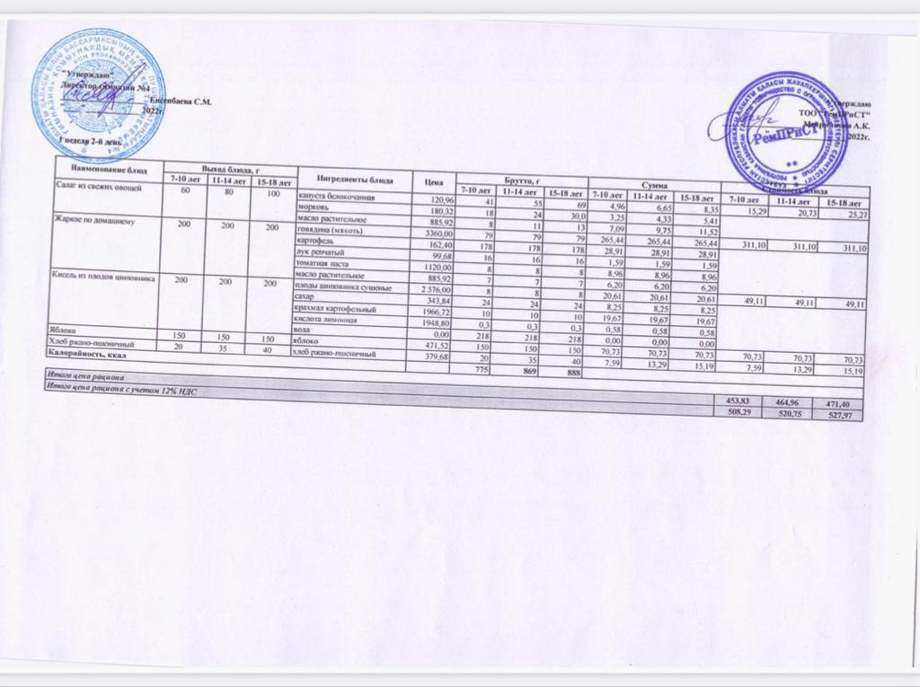 Меню (зима-весна) 05.04.2022г.