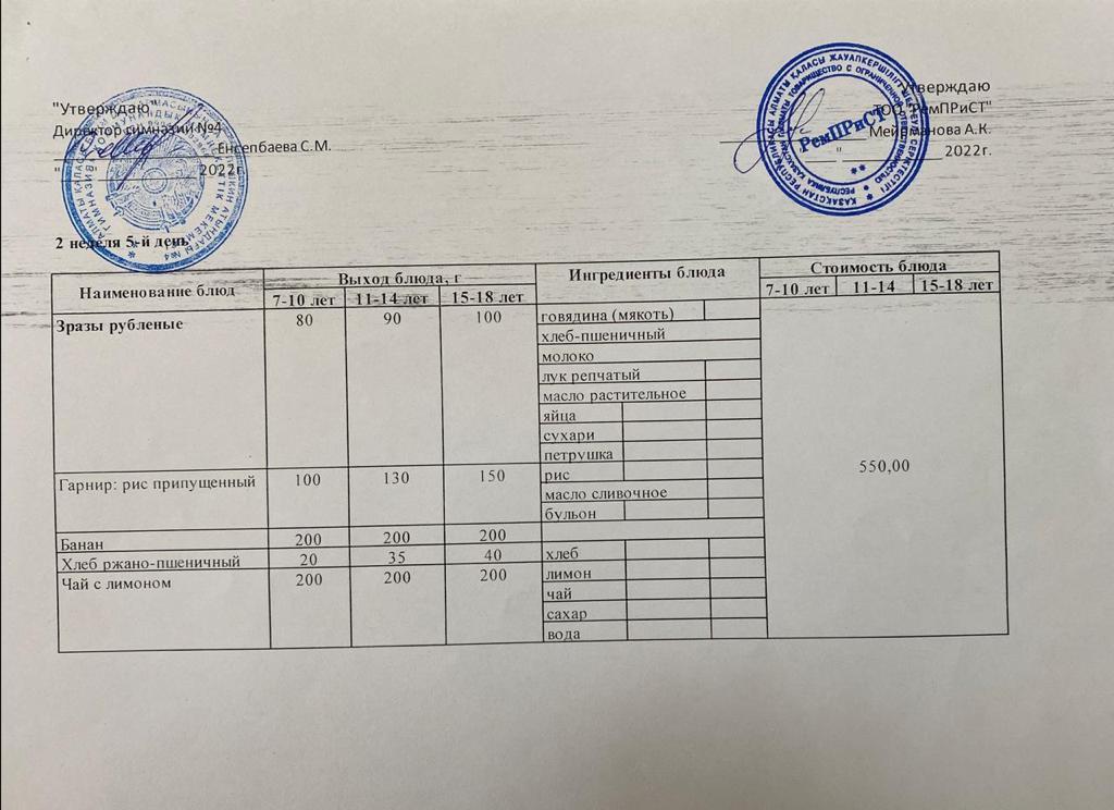 Меню (зима-весна) 15.04.2022г. Для платников